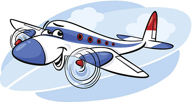 ilustrações de stock, clip art, desenhos animados e ícones de ilustração de desenhos animados de avião - smiling aeroplane