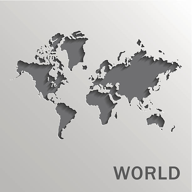 World map Vector paper world map on a white background europe map white stock illustrations