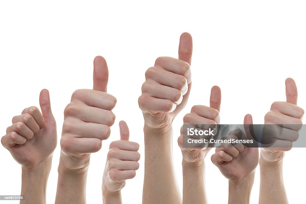 Collection of people showing thumbs up Nice thumbs up collection with 100 percent white background Admiration Stock Photo