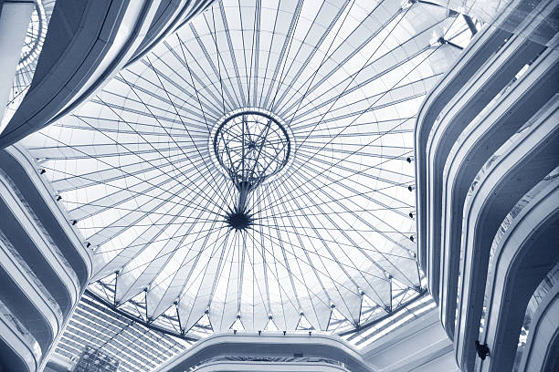 istock Futuristic umbrella-like tent roof 469874823