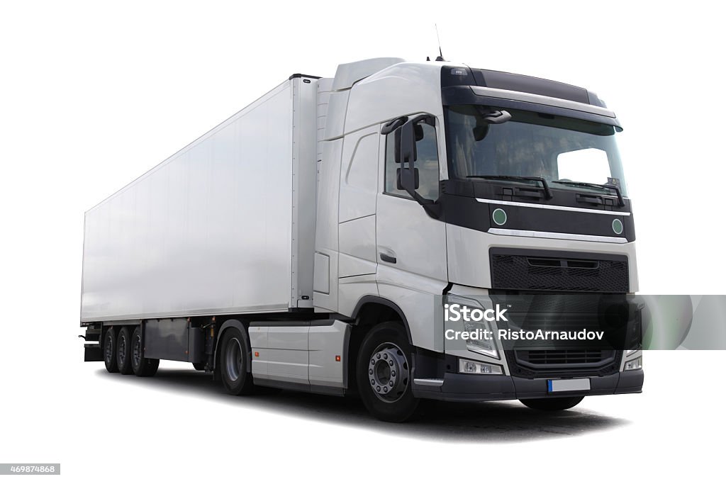 Commercial Land Vehicle (clipping path) Commercial white Land Vehicle isolated with clipping path 2015 Stock Photo