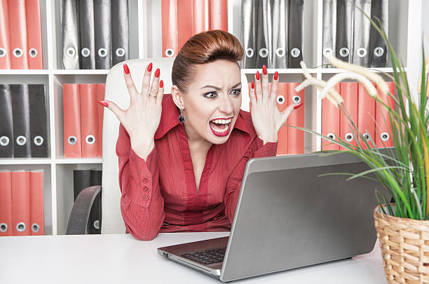 istock Angry screaming business woman 469874925