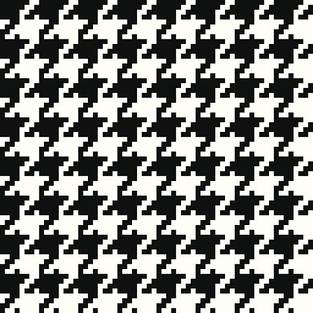 бесшовные векторные узором «гусиная лапка» - houndstooth pattern geometric shape textile stock illustrations