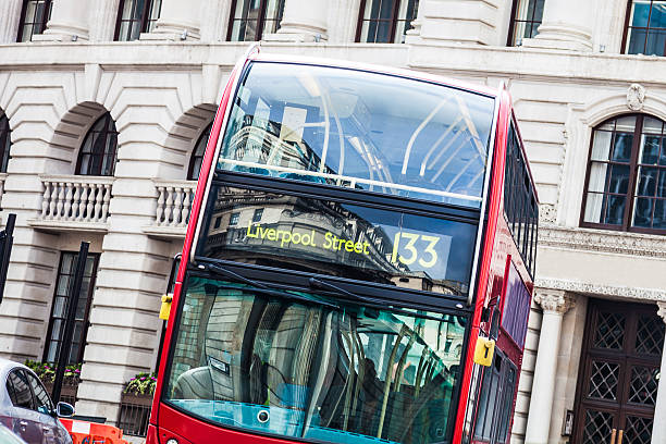 istock Fast bus in the city traffic at rush hour 469876297
