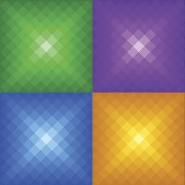 Vector illustration of Set Of Abstract Pixelated Flare