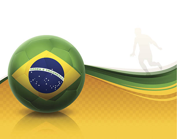 бразилия футбол - brazilian flag brazil flag three dimensional shape stock illustrations