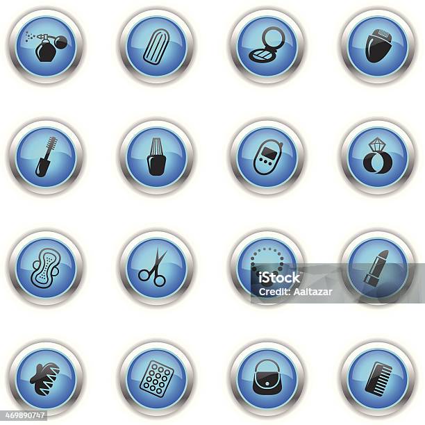 Le Icone Blu Di Accessoridonna - Immagini vettoriali stock e altre immagini di Accessorio personale - Accessorio personale, Adulto, Anello - Gioiello
