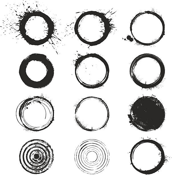 Grunge Circles vector art illustration
