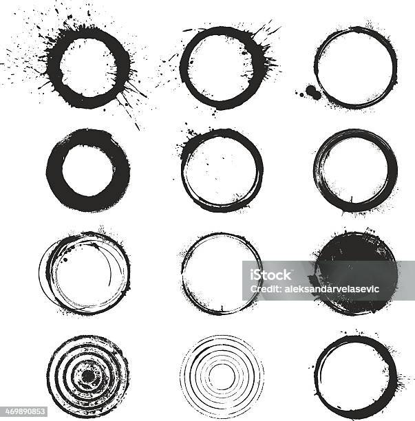 Grunge Circles Stock Illustration - Download Image Now - Circle, Paint, Sumi Circle