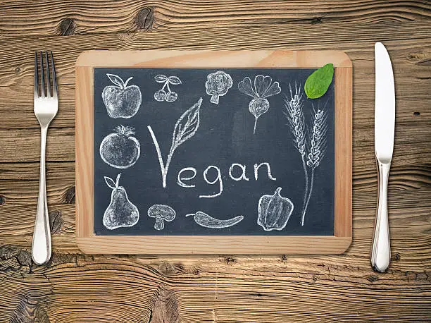 veggie concept on a blackboard