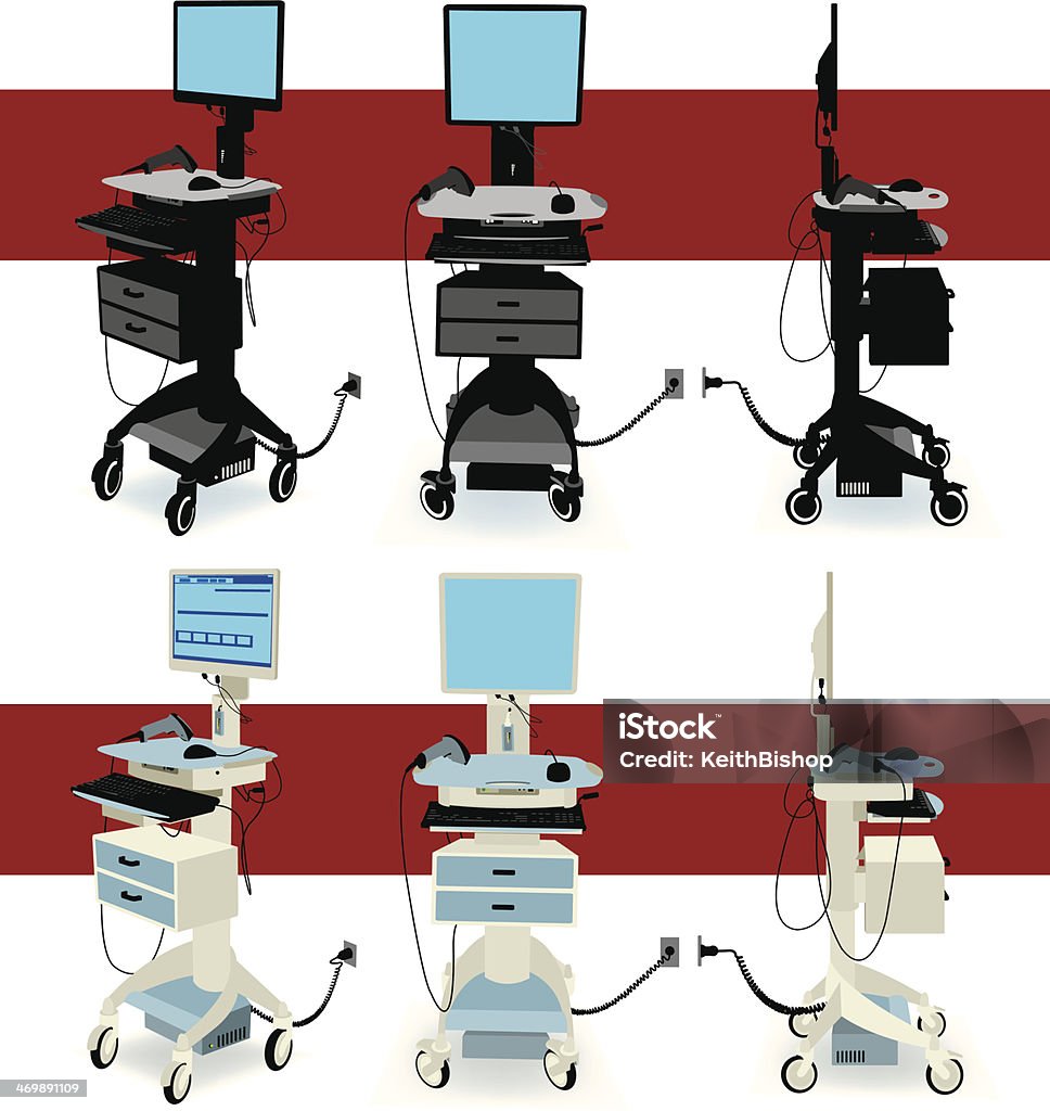 Hospital-Telemóvel Ajudante de equipamento - Royalty-free Acidentados arte vetorial