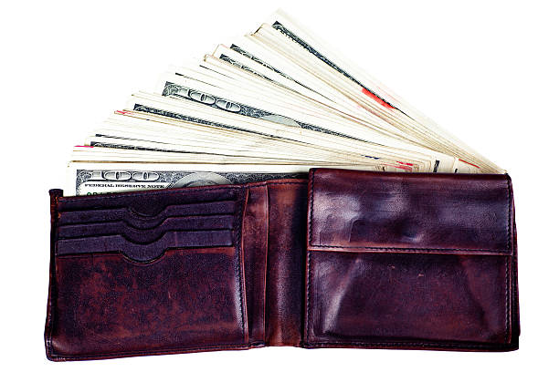 Money wallet dollar, white, business finance  success