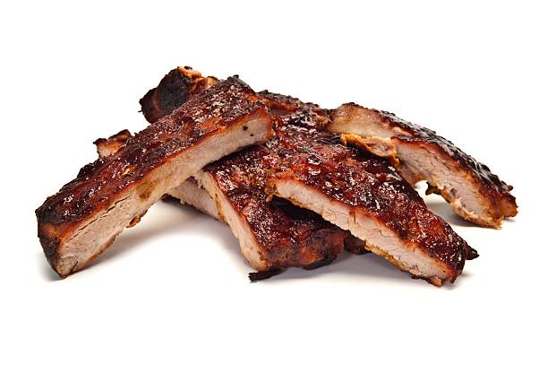 istock A stack of grilled pork ribs on a white background 469894047