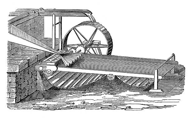 antyczne ilustracja przedstawiająca krosno - textile industry loom machine textile stock illustrations