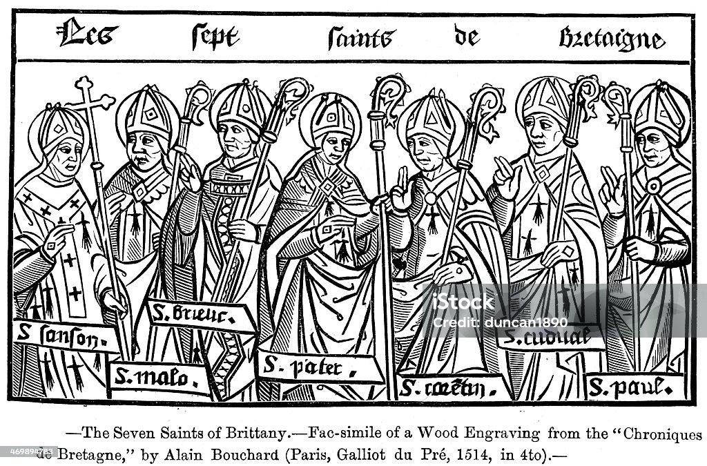 Die sieben Saints der Bretagne - Lizenzfrei 16. Jahrhundert Stock-Illustration