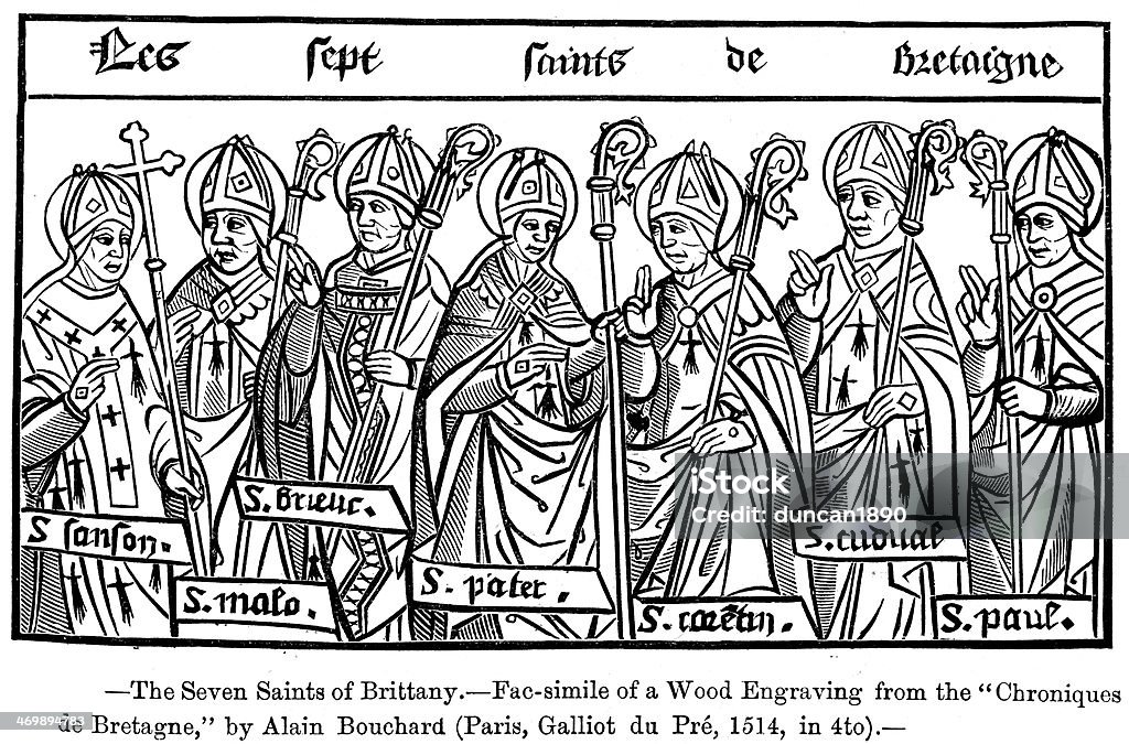 Los siete Saints de Bretaña - Ilustración de stock de Anticuado libre de derechos