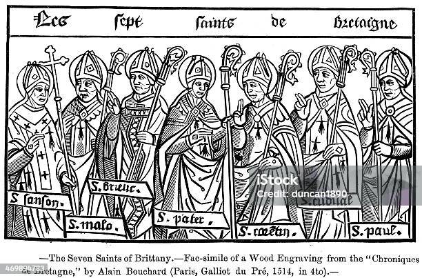 Siedem Saints Bretanii - Stockowe grafiki wektorowe i więcej obrazów Antyczny - Antyczny, Biskup, Bretania