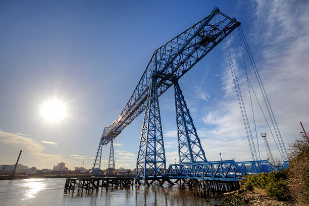 The Transporter Bridge, Teesside Built in 1911 to replace an earlier steam ferry, the Middlesbrough Transporter Bridge is the furthest downstream bridge across the River Tees, England. teesside northeast england stock pictures, royalty-free photos & images