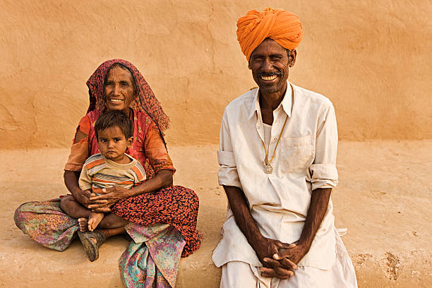 istock Rajasthani grandparents with young boy. 469898655