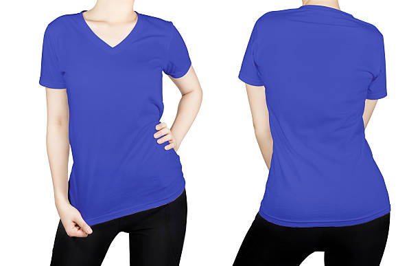 istock Blue woman T - shirt  with front and back side. 469900210