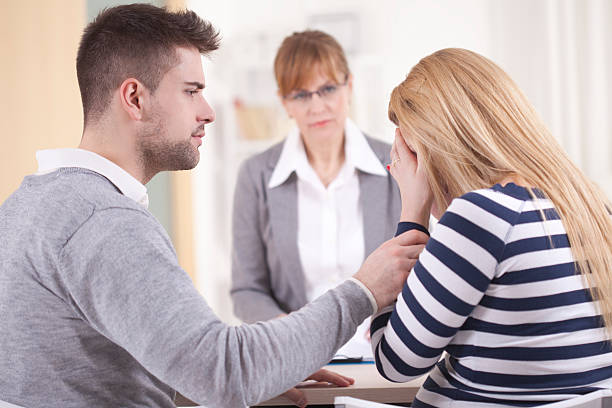 istock Psychologist discussing with a couple 469900253