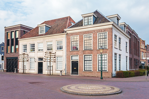Ancient restored city houses in Amersfoort, The Netherlands