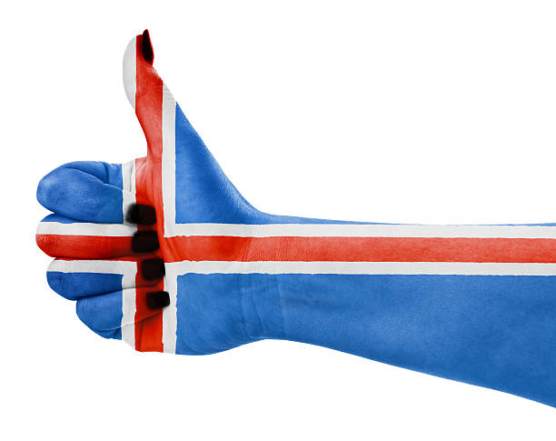 bandiera dell'islanda, isolato - iceland flag ethnicity identity foto e immagini stock