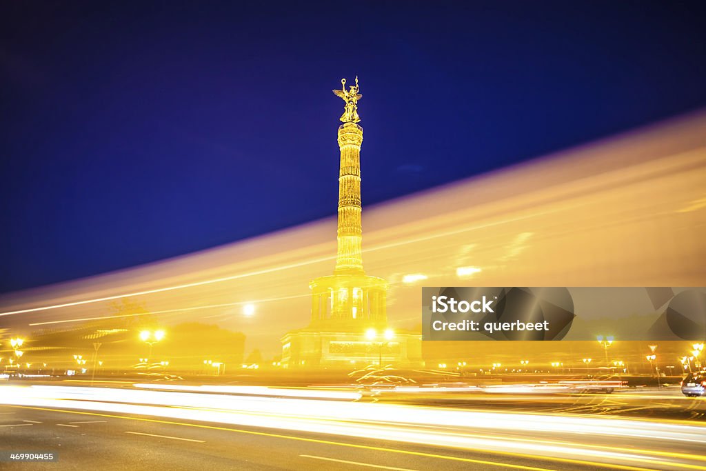 Siegessäule bei Nacht, Berlin - Lizenzfrei Blau Stock-Foto