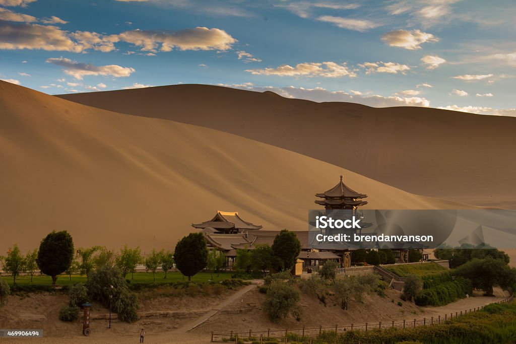 Dunhuang, China The desert oasis and temple of Dunhuang, China 2015 Stock Photo
