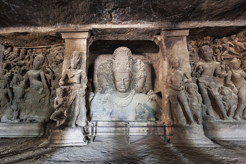 Elephanta Island caves near Mumbai in Maharashtra state, India