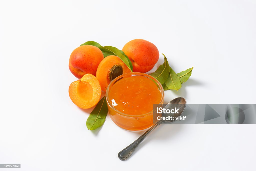 Apricot jam Apricot jam in glass bowl 2015 Stock Photo
