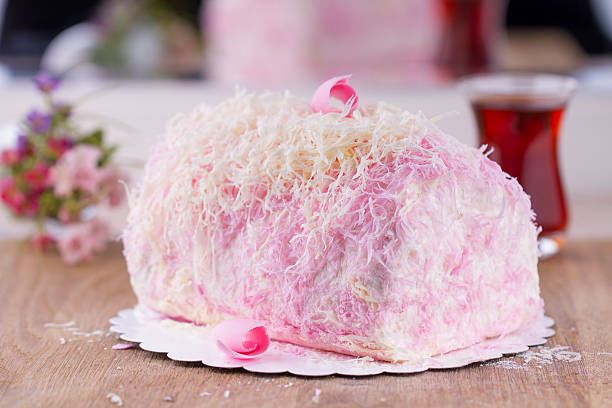 Furry Pink Cake Ready to Eat