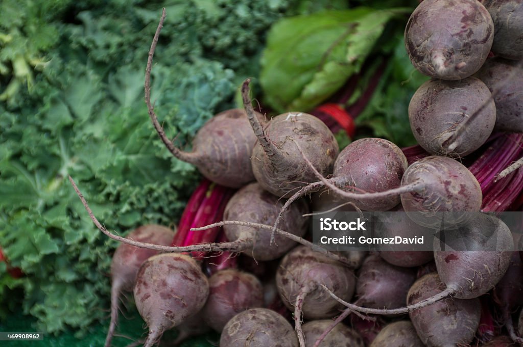 Close-up Organic Beets at Outdoor Farmer's Market Close-up of organic beets at outdoor farmer's market. 2015 Stock Photo