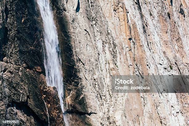 Upper Yosemite Falls And Granite California Stock Photo - Download Image Now - Bright, California, Close-up