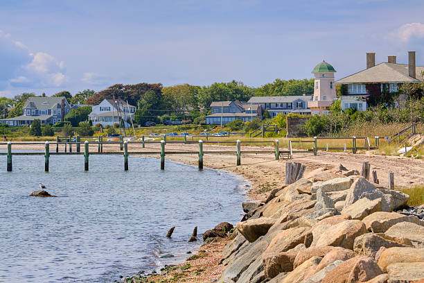 istock Luxury Waterfront New England Houses, Hyannis, Cape Cod, Massachusetts, USA. 469909622