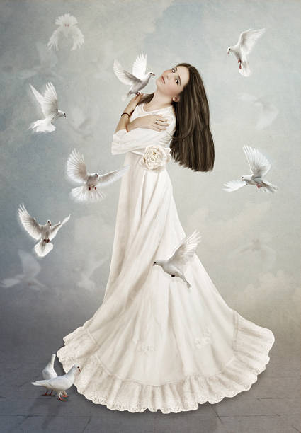 istock Girl surrounded by doves 469912148