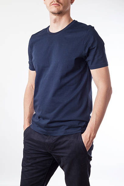 Dark blue t-shirt template ready for your graphic design.