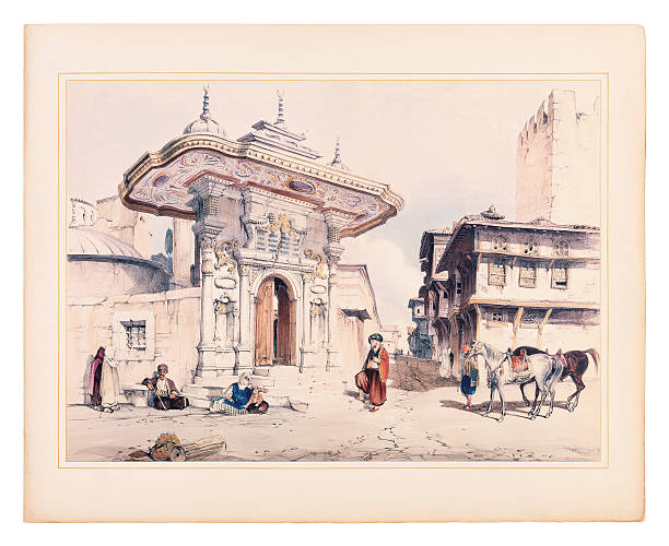 ilustrações, clipart, desenhos animados e ícones de portão de santa sofia, istambul - otomano