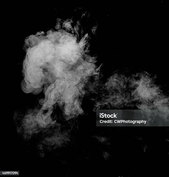 Steam Cloud Against A Black Background Stock Photo - Download Image Now - 2015, Air Pollution, Aura