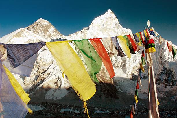 istock evening view of Mount Everest with buddhist prayer flags 469919008