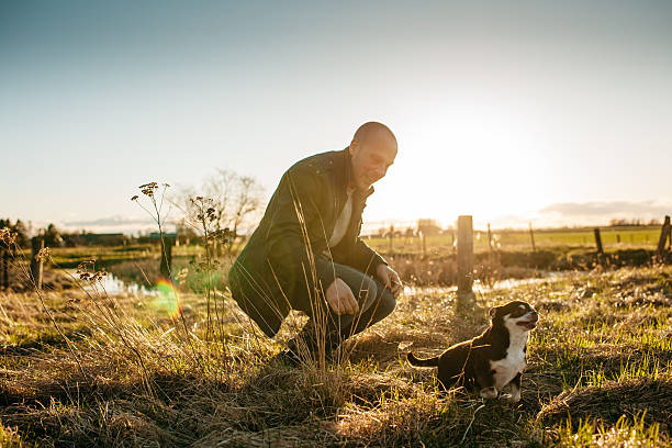 istock Man and his chihuahua at sunset 469919202