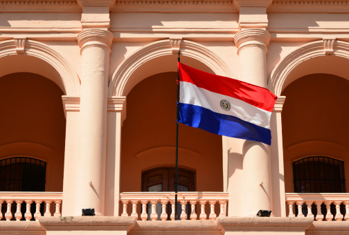 Asunción, Paraguay: Bandera de Paraguay en el Cabildo photo