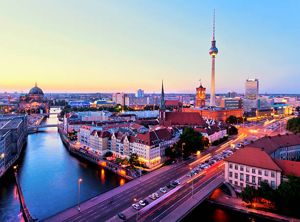 istock Skyline of Berlin (Germany) with TV Tower at dusk 469920773