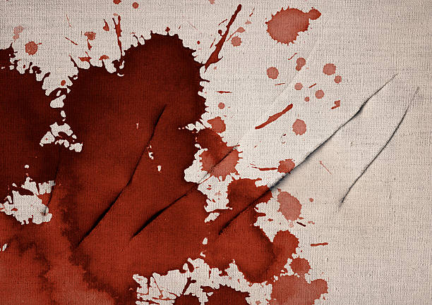 Artist Bloodstained Slit Linen Primed Canvas Grunge Texture stock photo