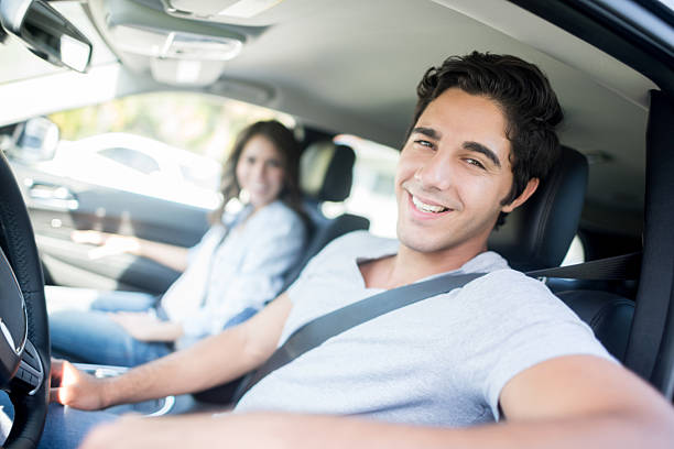 istock Couple traveling by car 469921424