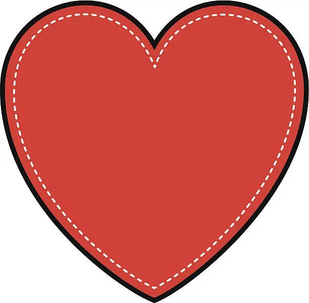 Vector illustration of Valentine Stitched Heart