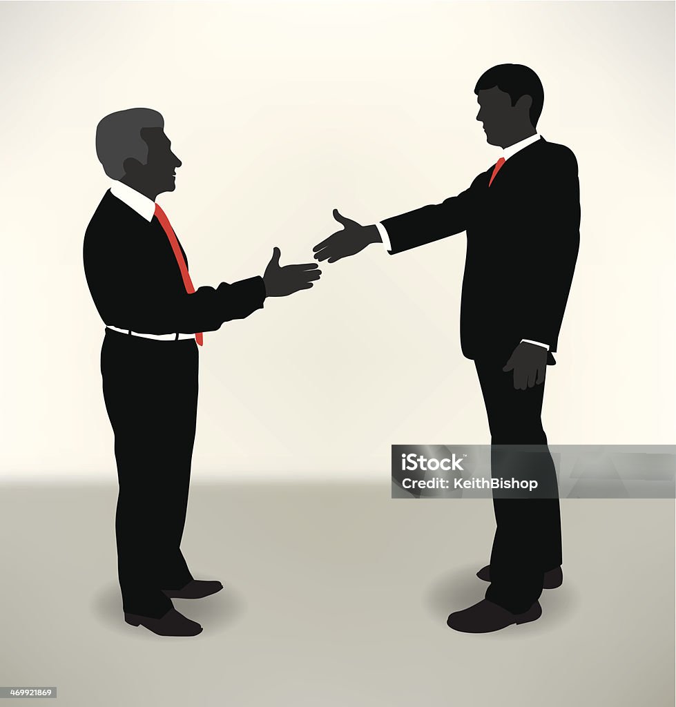 Mentore e Protege Handshake-Uomo d'affari - arte vettoriale royalty-free di 25-29 anni