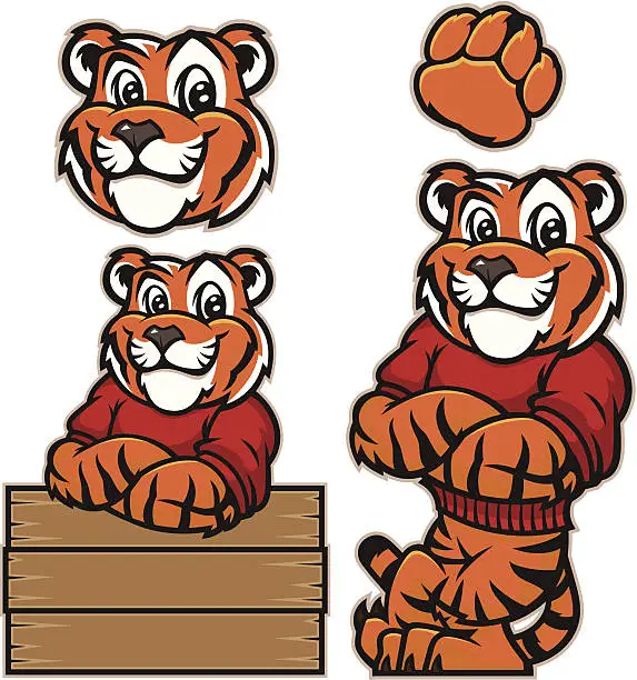 Vector illustration of Youthful tiger