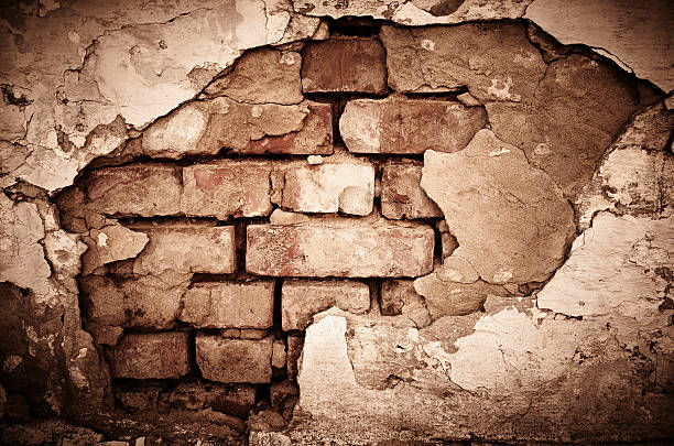 istock Detail grunge brocken cracked Brick Wall 469925786