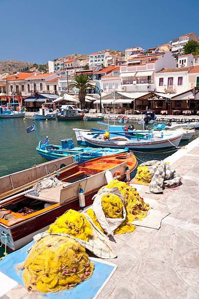 istock Fishing boats on Samos 469930594